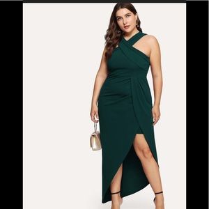 SHEIN Cross Halter Neck Wrap Dress 3x